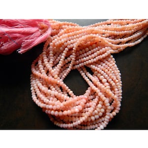 3.5mm Pink Opal Micro Faceted Rondelle Beads, Pink Opal Faceted Beads, 13 Inch Pink Opal Faceted Beads For Jewelry (1ST To 5ST Options)