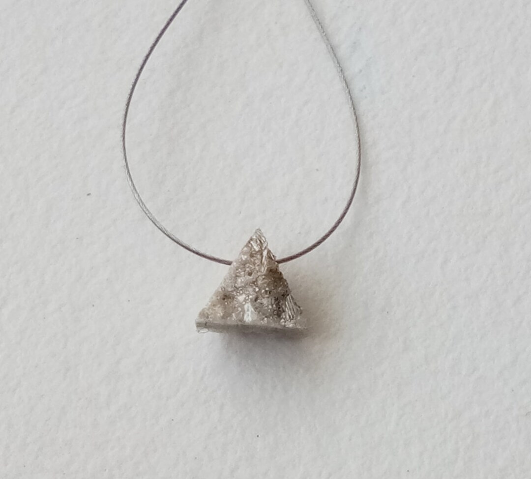 5mm Grey White Raw Diamond Triangle Pendant, Laser Cut Natural Rough ...
