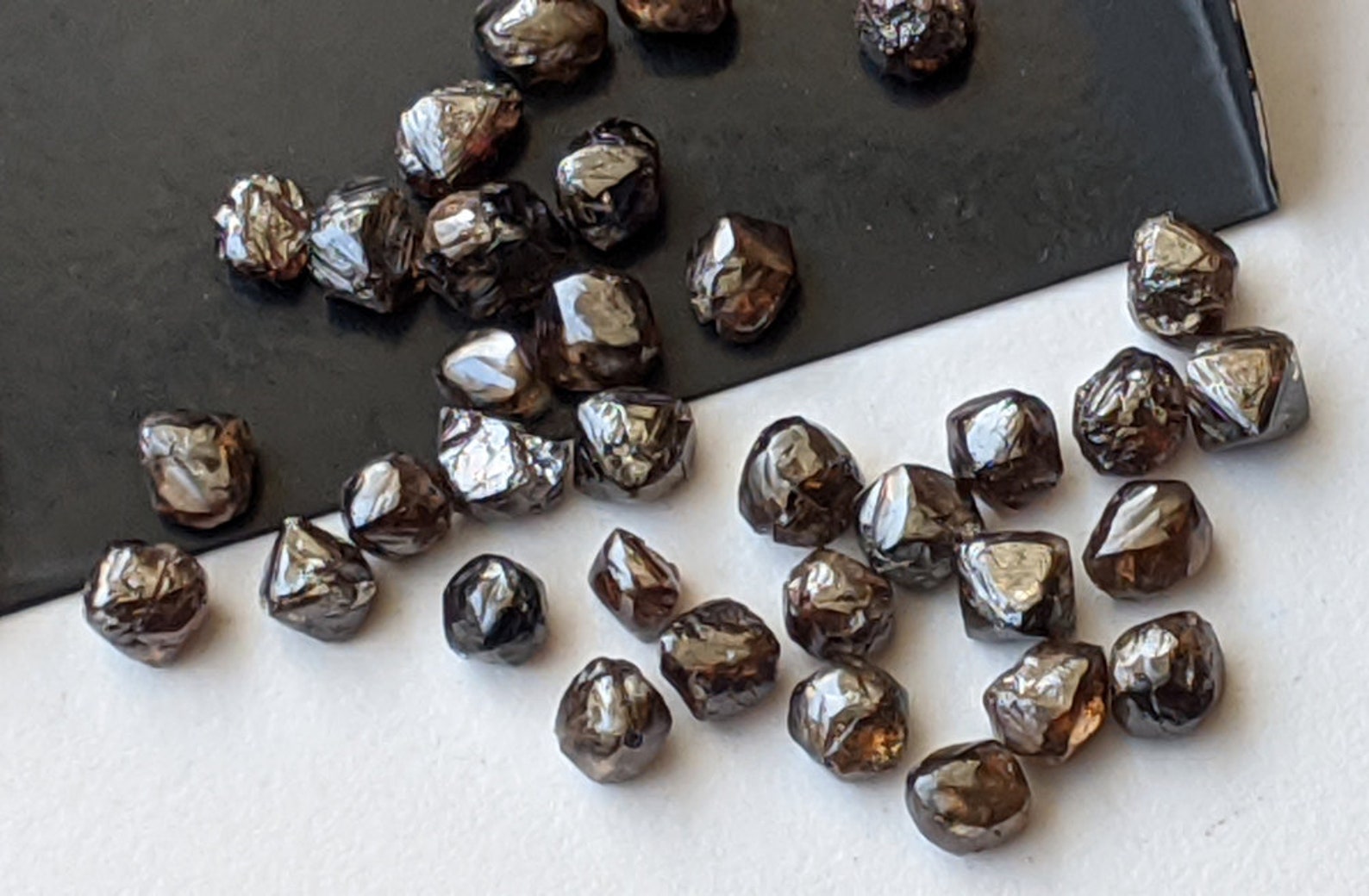 5-6mm Brown Raw Diamond Crystal, Natural Brown Rough Diamond Crystal, 2 ...