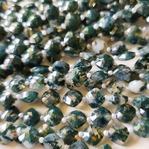 10-11mm Tree Agate Faceted Rhombus Shape Beads Natural Tree Agate Fancy Square Beads For Necklace Agate Jewelry (3.5IN - 7IN Option)-DGA125