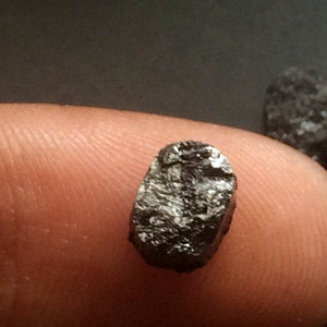 5x7mm - 6x8mm Black Rough Diamond Oval, Raw Diamond Oval For Studs, Raw Diamond Oval Shape, Uncut Diamond For Jewelry (1Pc To 2Pc Options)