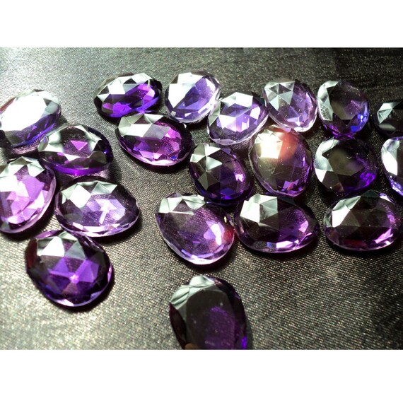 6 Pieces Hydro Quartz Rose Cut Polki Purple Rosecut Rosecut cabochon Approx 18mm Each