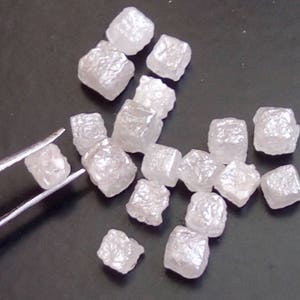 3-4mm White Rough Diamond Cube, Natural Pure White Diamonds, Loose Diamonds, Raw Uncut Diamonds (2Pcs To 10pcs Options) - DDP141