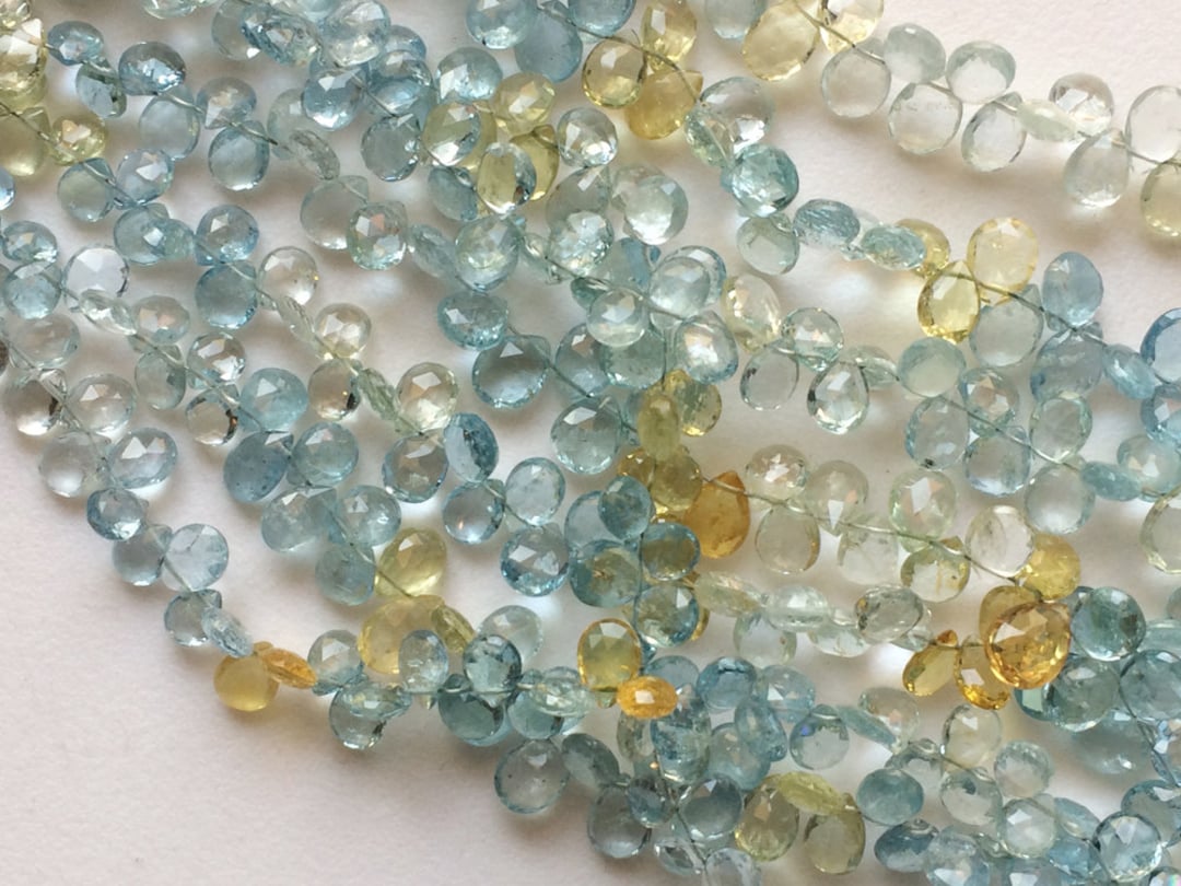 5x6mm Aquamarine Beads Natural Aquamarine Faceted Pear - Etsy