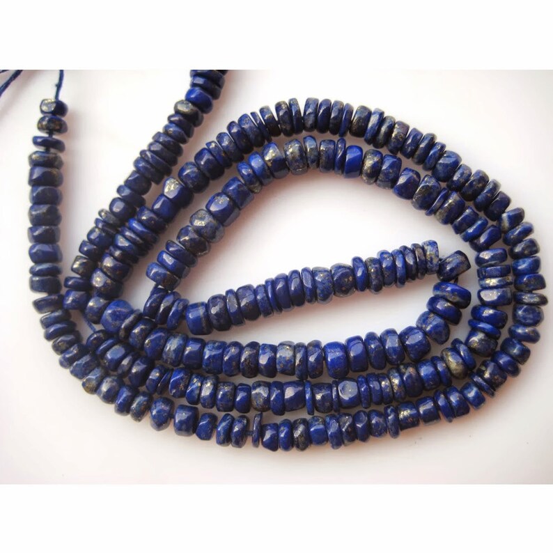 Perle En Lapis Lazuli - Rondelle 14mm X 10mm, Trou 4-5mm - Couleur Bleu Nuit - Neuf, Pour Création De Bijoux
