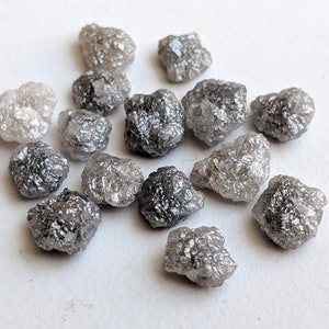 6.5-7mm Flat Grey Raw Diamond Slice, Beautiful Grey Rough Diamonds, Uncut Diamond, Perfect for Bezel and Prong Setting 1Pc To 5Pc Option image 3