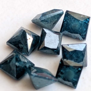 Blue Diamonds, 2-3 mm MELEE DIAMONDS, Square Princess Cut Faceted Blue Diamond For Jewelry, 1Pc Diaomd-PPD292