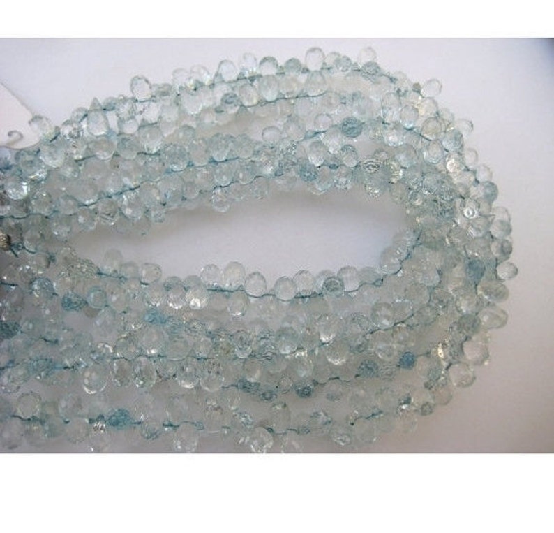 5x7mm Approx 20 Pieces Aquamarine Faceted Tear Drop Beads