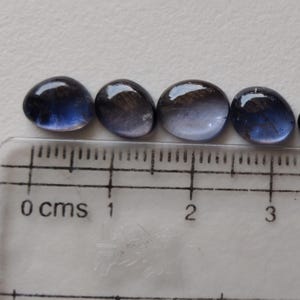 8-10mm Iolite Cabochons, Natural Plain Free Form Shape Iolite Flat Back Cabochons, 5 Pcs lolite Cabochons for Jewelry - PDG217 image 8