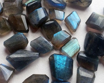 9-18mm Labradorite Fancy Gemstones, Faceted Blue Fire Gems, Loose Labradorite For Jewelry, 5 Pieces Labradorite with Fire - KS88