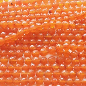 5-6 mm Karneol Rondell Perlen, Karneol facettierte Rondell Perlen, Karneol Orange facettierte runde Kugeln für Schmuck (4 IN bis 8 IN Option)