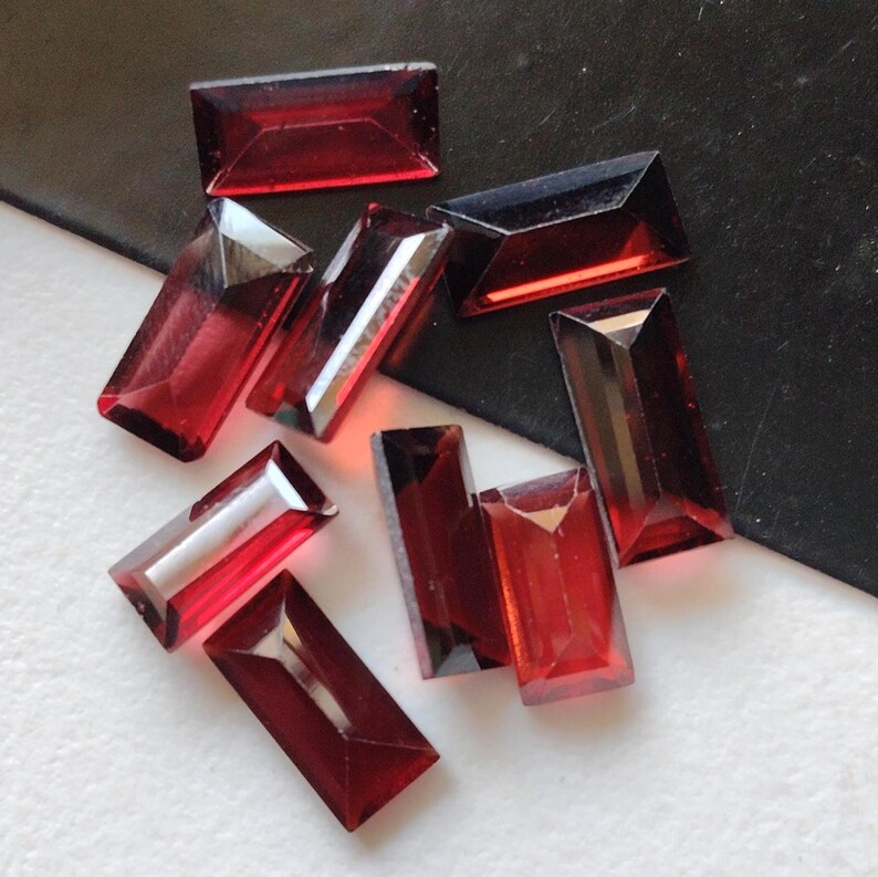 5x8mm - 5x13mm Approx. Garnet Emerald Cut Stone, Natural Faceted Garnet Stones, Loose Garnet For Jewelry (10Cts To 20Cts Options)- ADG143 image 11