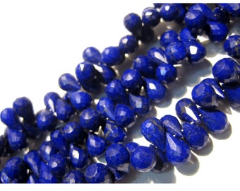 8x12mm Lapis Lazuli Faceted Tear Drop Beads, Lapis Lazuli Faceted Briolettes, Lapis Lazuli Faceted Drop For Jewelry (20Pcs TO 40Pcs Option)
