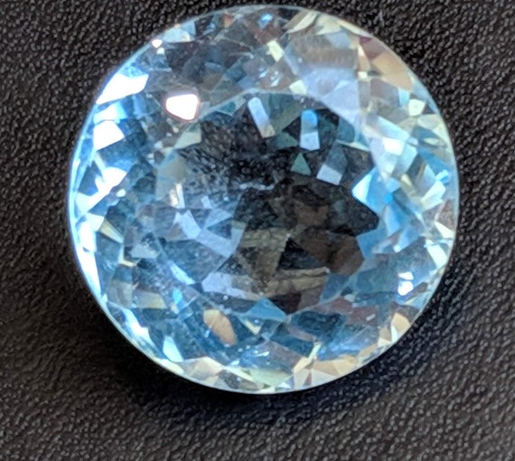 Topaze bleue ronde coupe 14mm Pierre, pierre pierre pierre taillée topaze bleue naturelle ronde pleine, lâche topaze bleue pointe arrière Pierre, bague topaze taille - PNT26 220c81 Topaze bleue ronde coupe 14mm Pierre, pierre pierre pierre taillée topaze bleue naturelle ronde pleine, lâche topaze bleue pointe arrière Pierre, bague topaze taille - PNT26 220c81