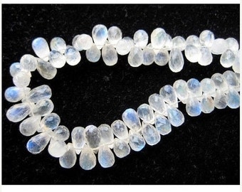 3x5mm-4x6mm Rainbow Moonstone Faceted Tear Drop Beads, Rainbow Moonstone Drop Beads For Jewelry, Rainbow Moonstone (25Pcs To 100Pcs Options)
