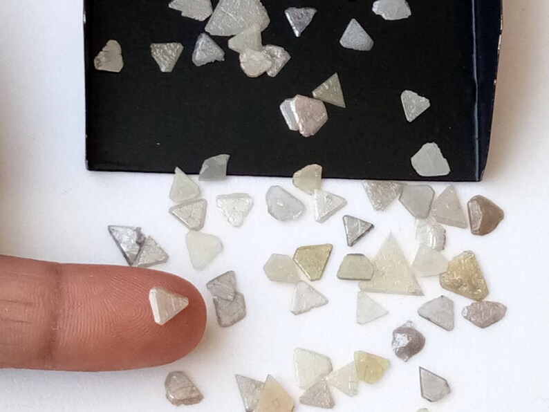 4-6mm Grey Rough Diamond Slices Natural Grey Rough Triangle | Etsy