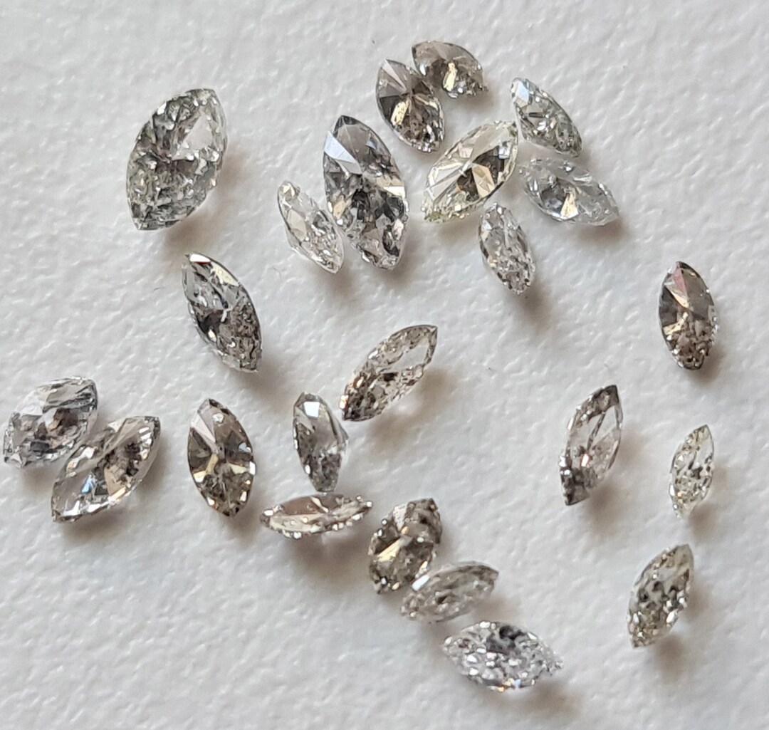 Salt and Pepper Diamond CONFLICT FREE 2.5x1.42x4mm Marquise Etsy
