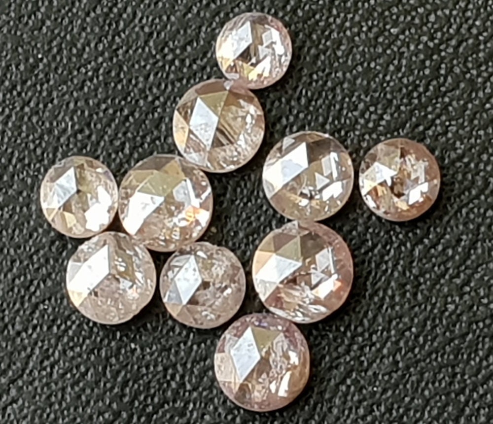Pink Roses Cut 2.4mm-2.5mm Pink Rose Cut Diamond Rare Natural Rose Cut | Etsy