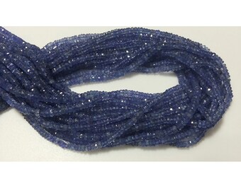 3mm Tanzanite Faceted Rondelles Beads, Tanzanite Faceted Beads, Blue Tanzanite Beads, Tanzanite For Jewelry (6.5IN To 13IN Options) - TFRB1
