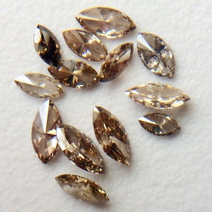 Natural Marquise Cut Diamond for Engagement Ring, 2x4mm-2.5x5mm Faceted Diamond, Brown Marquise Shape Diamond for Jewelry (1Pc-5Pcs)-PUSPD35