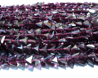 5mm Each Garnet Faceted Triangle Beads, 13 Inch Strand Garnet Trillion Beads, Garnet Beads For Jewelry (1ST To 5ST Options) - GTB