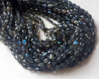 8-9mm Labradorite Faceted Oval Bead, 13 Inch Natural Labradorite Oval Nuggets, Blue Fire Beads, Labradorite For Necklace (1ST To 5ST Option)