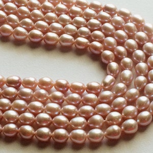 7x6mm Rose Pink Color Natural Pearls, Natural Fresh Water Rice Pearls, Pearls For Jewelry, 25 Pieces Pink Pearls image 4