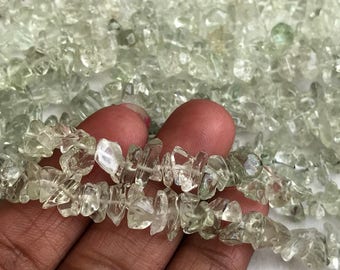 5-10mm Green Amethyst Beads, Natural Green Amethyst Chip Beads, Green Amethyst For Necklace, 32 Inch (1strand To 10strands Option) - RAMA202