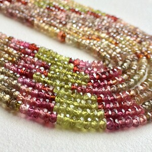 2.5-3mm Multi Sapphire Faceted Rondelle Beads, Multi Sapphire Faceted Rondelles, Multi Sapphire For Jewelry (4IN TO 8IN Options)-PGPA56