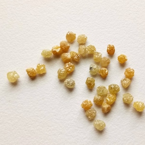 3-3.5mm Yellow Rough Diamond, Loose Yellow Raw Diamond, Uncut Diamond, Conflict Free Yellow Diamonds For Jewelry (1Ct TO 10Ct) - DDP250