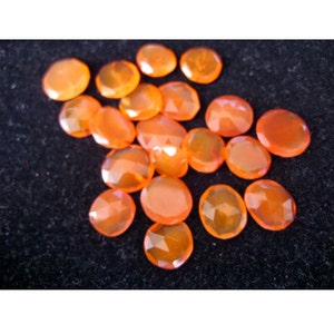 9-10mm Carnelian Rose Cut Cabochons, Carnelian Faceted Cabochons, Carnelian Gemstones, Orange Gems For Jewelry (5Pcs To 10Pcs Options)