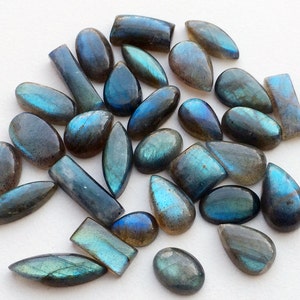 13-25mm Labradorite Plain Cabochons, Labradorite Flat Back Mix Cabochon, Labradorite Gemstones For Jewelry 5Pcs To 10pcs Options NNP662 image 1