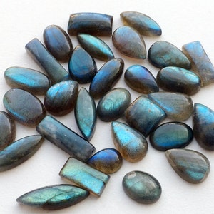 13-25mm Labradorite Plain Cabochons, Labradorite Flat Back Mix Cabochon, Labradorite Gemstones For Jewelry 5Pcs To 10pcs Options NNP662 image 4