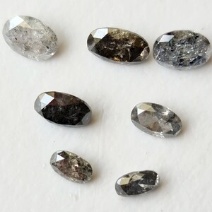 Salt And Pepper Diamond, CONFLICT FREE 2x3.5 mm-3.4x4.5 mm Diamond, Oval Shape Diamond, Brilliant Cut Faceted Clear Gray/Black Diamond-PPHK9