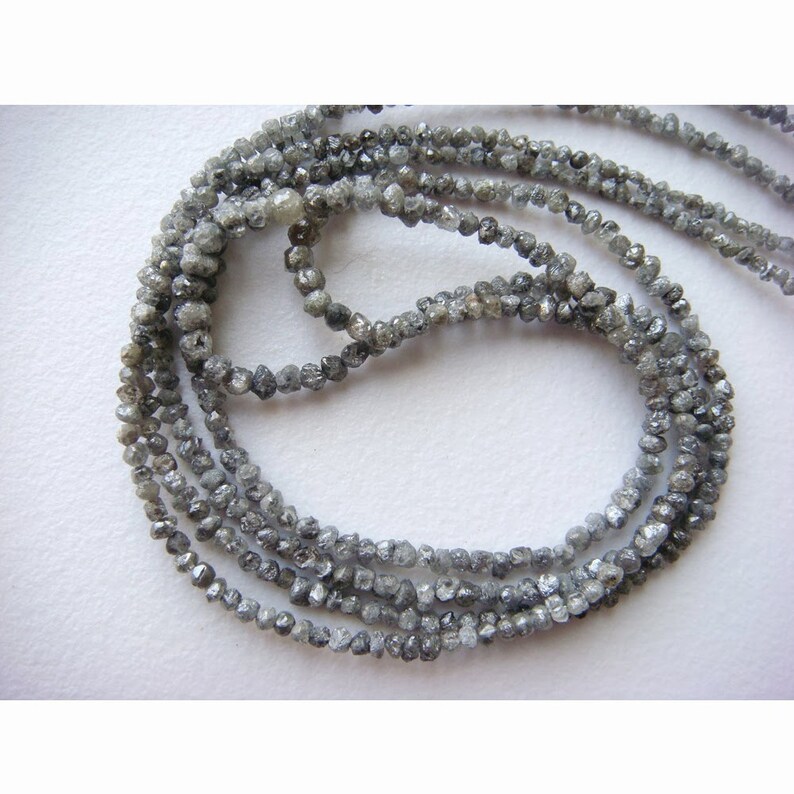 Raw Diamonds Conflict Free Diamond Rough Diamonds Natural Rondelle Beads 8 Inch Half Strand 1.5mm To 3mm Beads Grey Diamond Beads