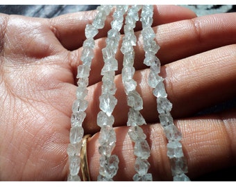 4mm To 5mm Each Aquamarine Rough Nuggets , Aquamarine Raw Nuggets, 8 Inch Strand, 35 To 38 Pieces Approx (1Strand To 5Strands Options)