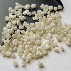 2.5-4mm Cream Raw Diamond, Round Loose Diamond, Uncut Diamond, Rough Light Yellow Diamond for Jewelry (1 Cts To 2 Cts Option)-PDD256