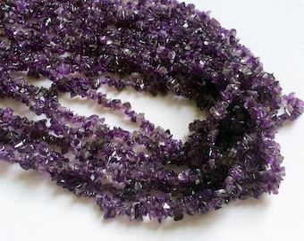 4-6mm Natural Amethyst Chip Beads Strand, Semi Precious, Gemstone Chips, Gemstone Beads, Jewelry Making Supply (1St To 5St Option) - RAMA56