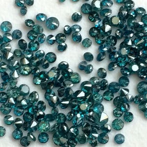 Melee Blue Diamonds, 0.8-1 mm Bestseller Diamond, Round Brilliant Cut Solitaire Faceted Blue Diamond For Ring (10Pcs To 20Pcs)-PPD949