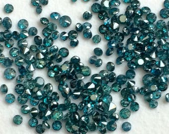 Melee Blue Diamonds, 1-2mm MELEE DIAMONDS, Round Brilliant Cut Solitaire Faceted Blue Diamond For Jewelry (5Pc To 40Pc) - PUSPD33