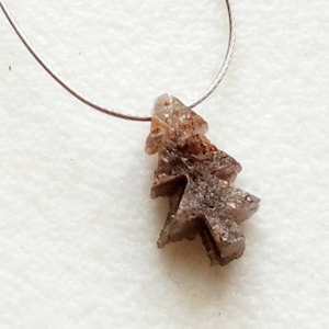 7mm Brown Rough Diamond Christmas Tree, Brown Diamond Tree Drilled, Laser Cut Tree Diamond, Rough Diamond Charm, Raw Diamond For Pendant
