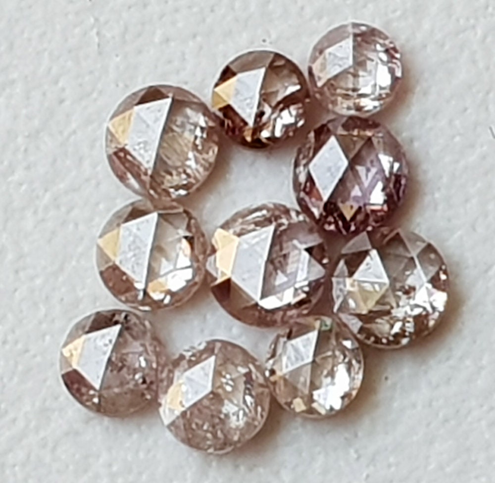 Pink Roses Cut 2.4mm-2.5mm Pink Rose Cut Diamond Rare Natural Rose Cut | Etsy