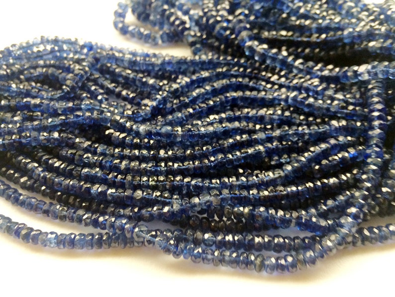 16 Inch Kyanite Gemstone Kyanite Faceted Rondelle Beads Blue Kyanite Beads 3-5mm AGA85 Kyanite Necklace