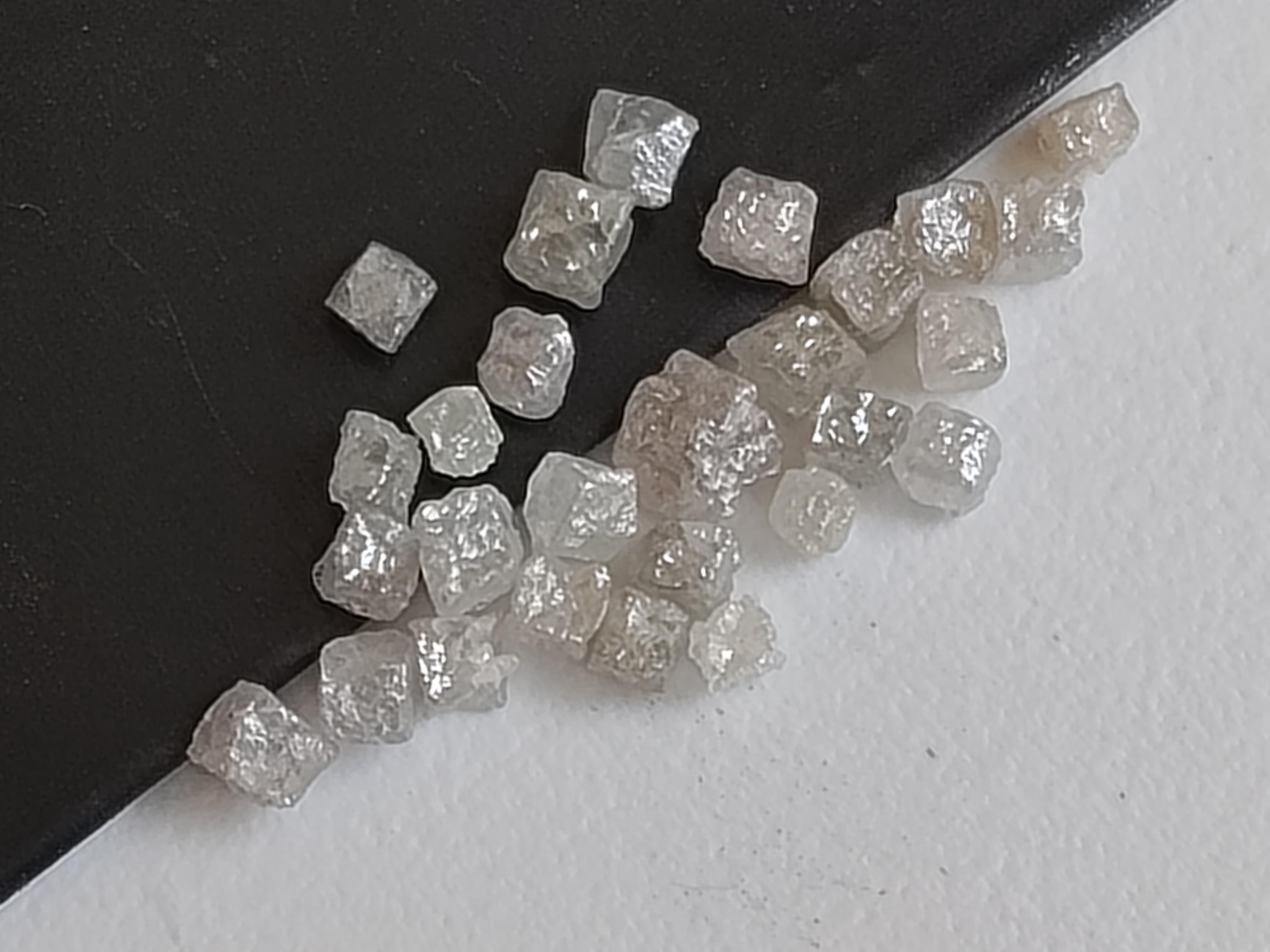 2-3mm White Rough Diamond Cube, Natural Pure White Diamonds, Loose