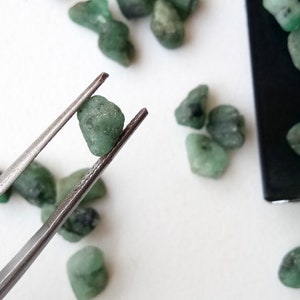 7-8mm Emerald Rough, Green Emerald Rough Stones, Rough Emerald Gemstones, Raw Emerald, Loose Raw Emerald 25Pcs T0 50Pcs Options PDG265 image 3