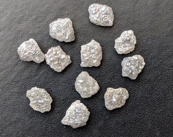 7-8mm Flat Grey Raw Diamond Slice, Beautiful Grey Rough Diamonds, Natural Uncut Diamond, Perfect for Bezel and Prong Setting (2Pcs To 10Pcs)