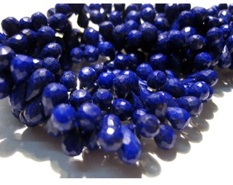 7x10mm Lapis Lazuli Faceted Tear Drop Beads, Lapis Lazuli Faceted Briolettes,  Lapis Lazuli Faceted Drop For Jewelry (20Pcs TO 40Pcs Option)
