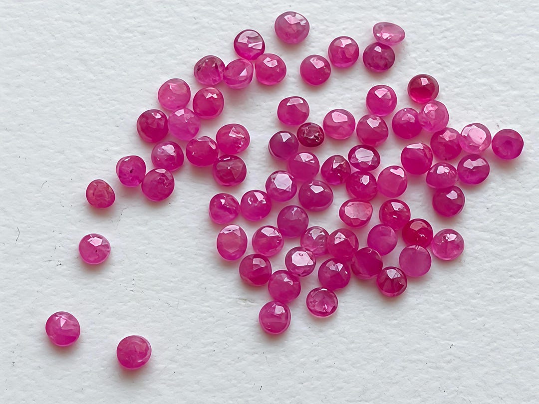 Ruby Rounding 2.5-3mm Ruby Round Cut Stones, Natural Loose Ruby Gems, Faceted Ruby ...