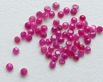 2.5-3mm Ruby Round Cut Stones, Natural Loose Ruby Gems, Faceted Ruby Round, Ruby Cut Stones For Jewelry (1Ct to 5cts Options) - APH22
