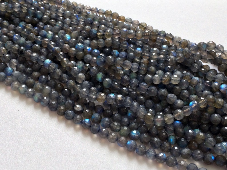 5 Inch Strand Labradorite Beads 20 Pieces Labradorite Faceted Round Balls Blue Fire Gemstone 6mm Beads